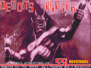 Demon's Winter title screen for Amiga
